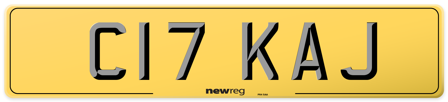 C17 KAJ Rear Number Plate