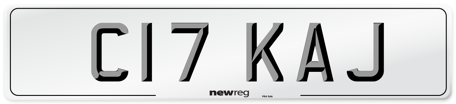 C17 KAJ Front Number Plate