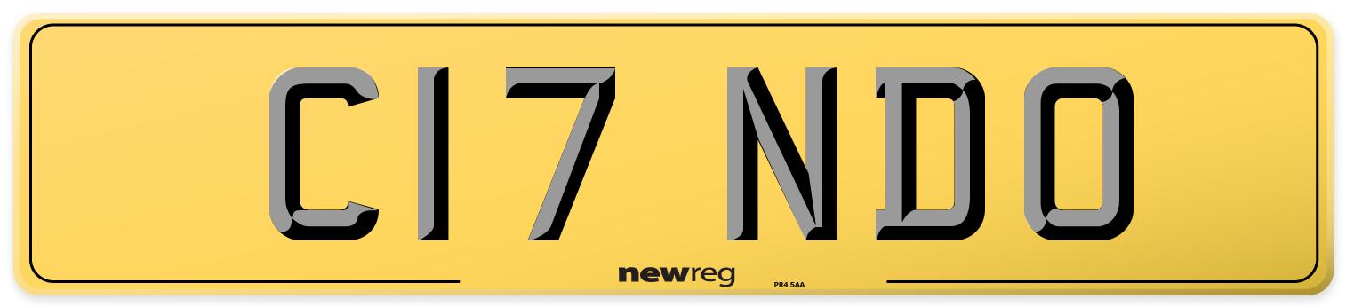 C17 NDO Rear Number Plate