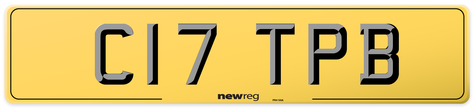 C17 TPB Rear Number Plate
