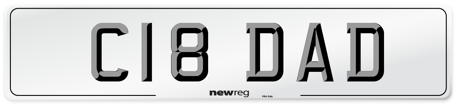 C18 DAD Front Number Plate