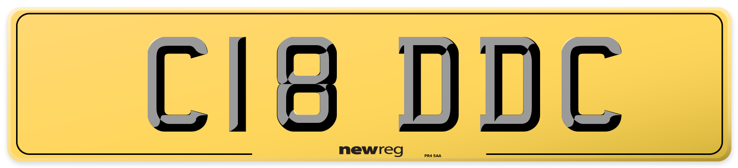 C18 DDC Rear Number Plate