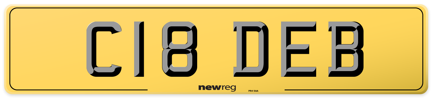 C18 DEB Rear Number Plate