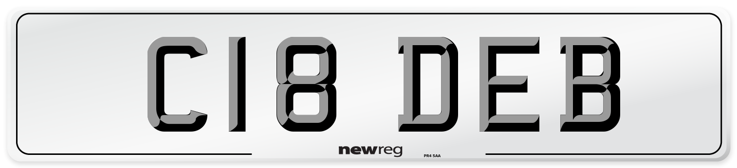 C18 DEB Front Number Plate