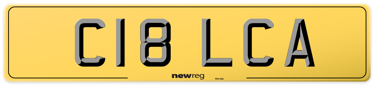 C18 LCA Rear Number Plate