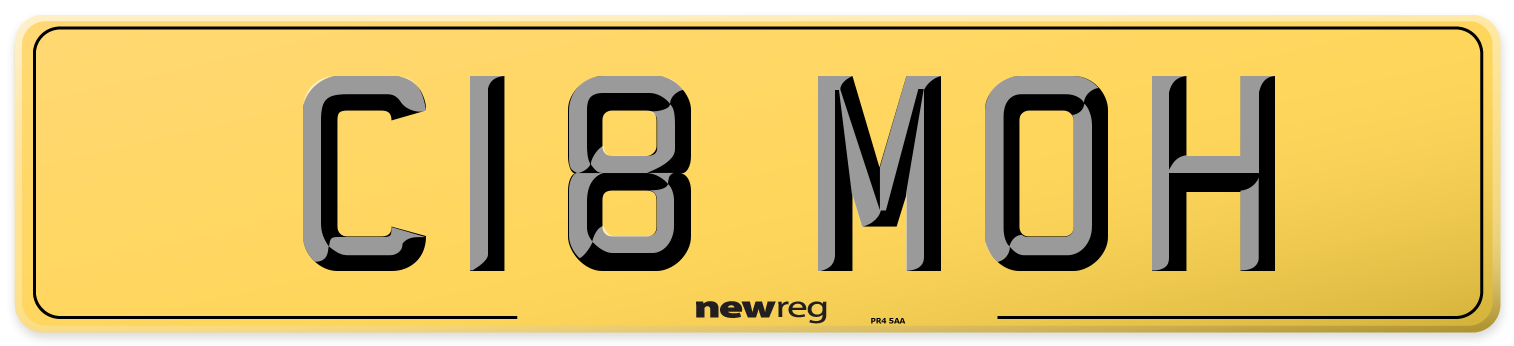 C18 MOH Rear Number Plate