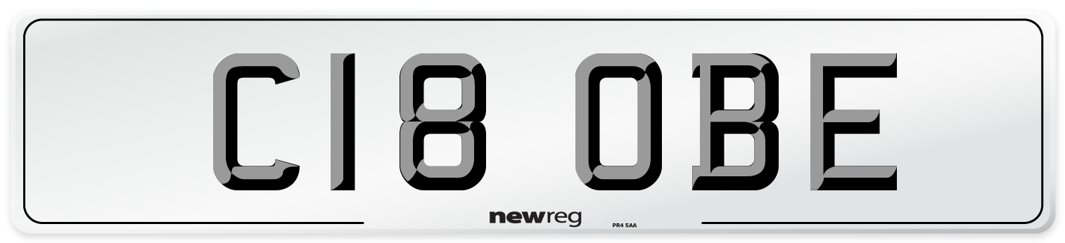 C18 OBE Front Number Plate