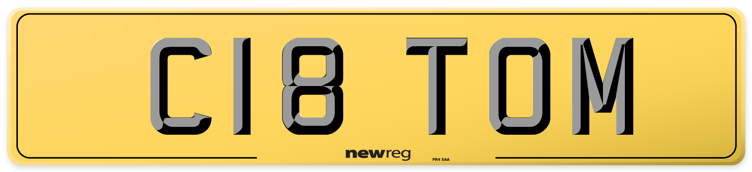 C18 TOM Rear Number Plate
