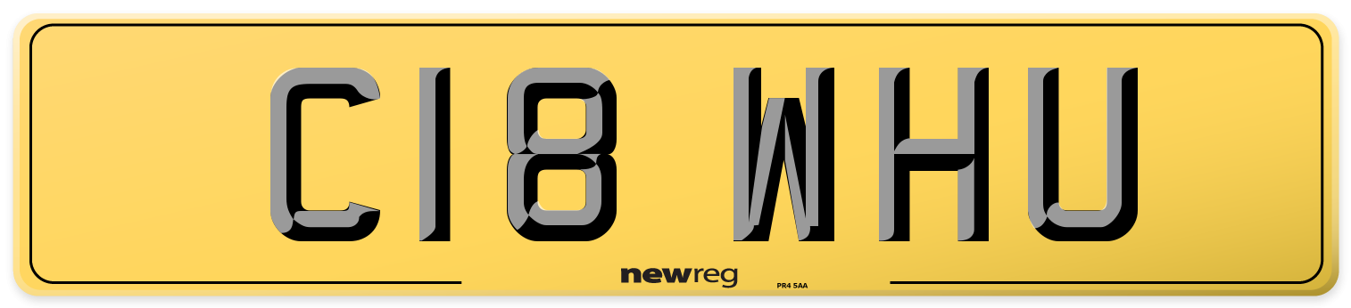 C18 WHU Rear Number Plate