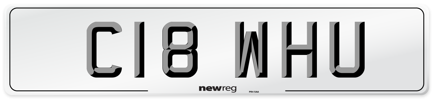 C18 WHU Front Number Plate