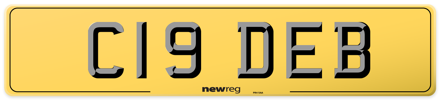 C19 DEB Rear Number Plate