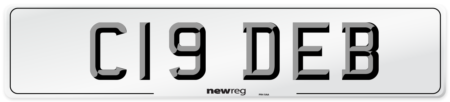C19 DEB Front Number Plate