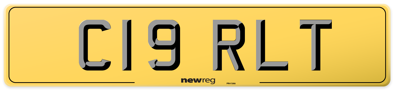 C19 RLT Rear Number Plate