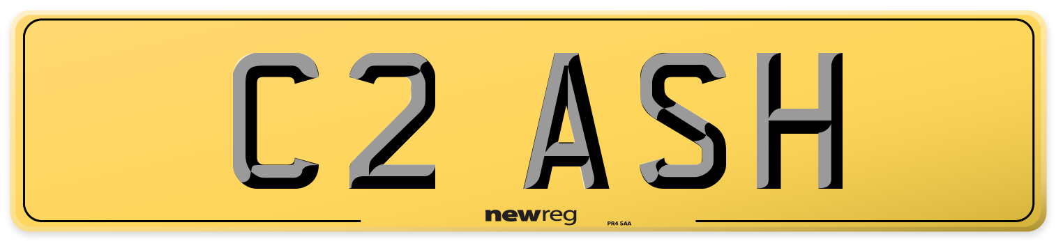 C2 ASH Rear Number Plate