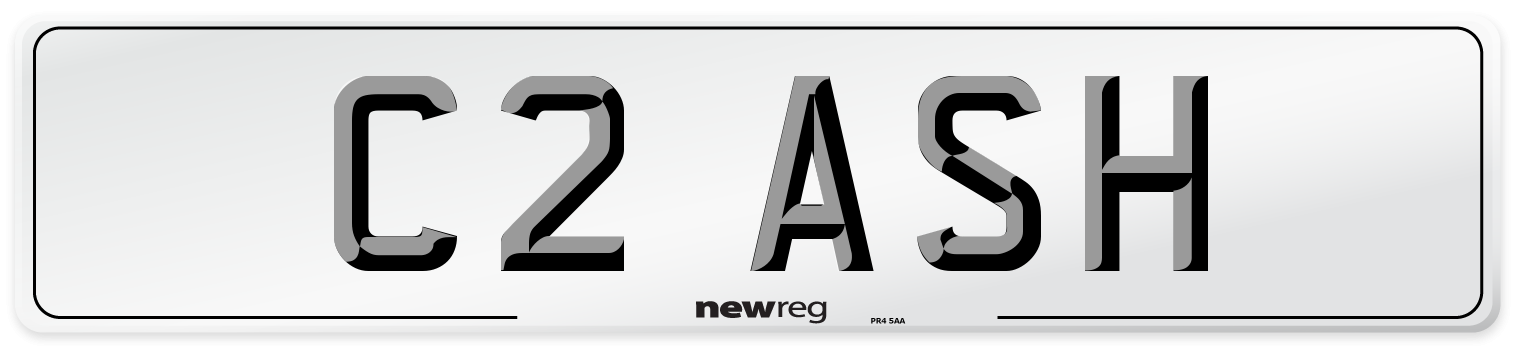 C2 ASH Front Number Plate