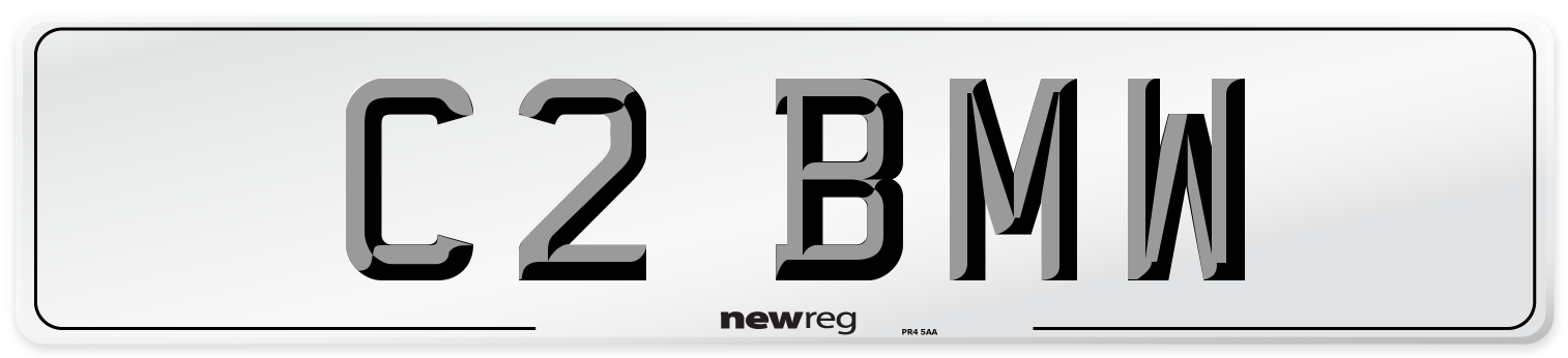 C2 BMW Front Number Plate
