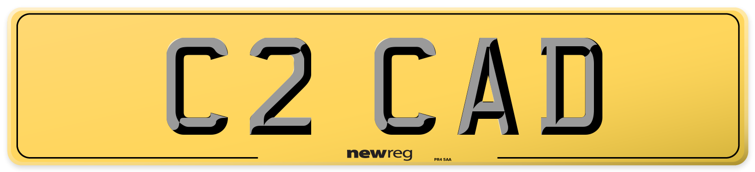C2 CAD Rear Number Plate