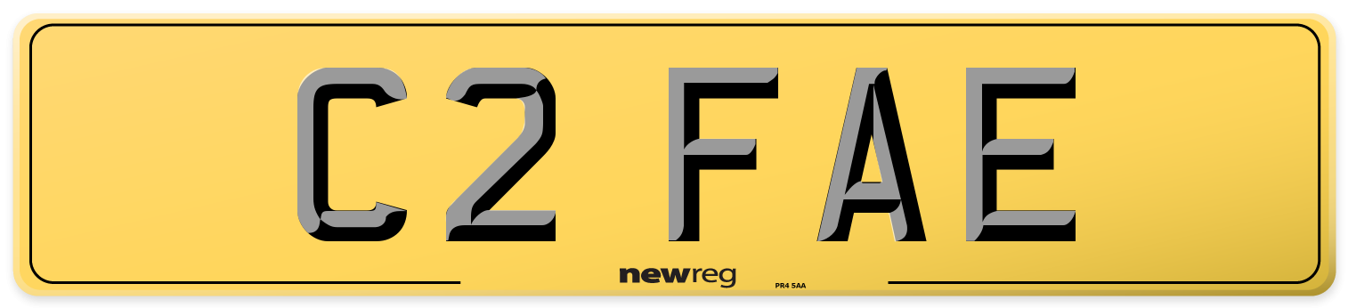 C2 FAE Rear Number Plate