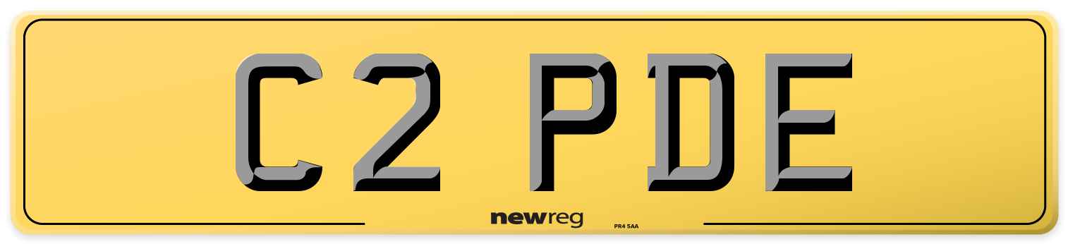 C2 PDE Rear Number Plate