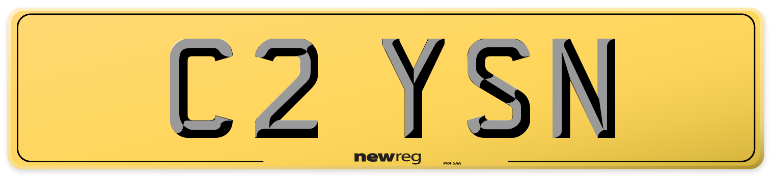 C2 YSN Rear Number Plate