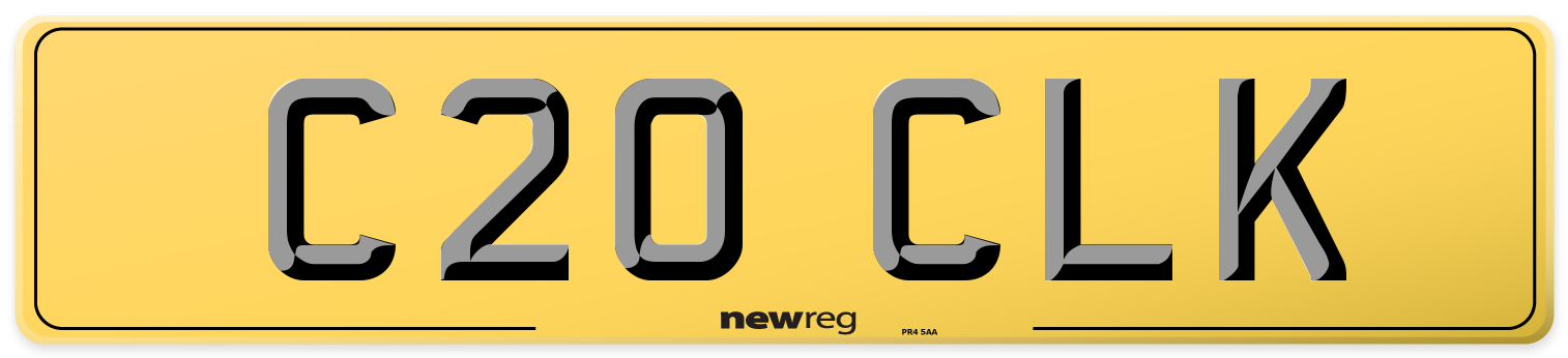 C20 CLK Rear Number Plate