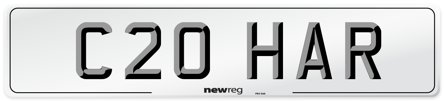 C20 HAR Front Number Plate