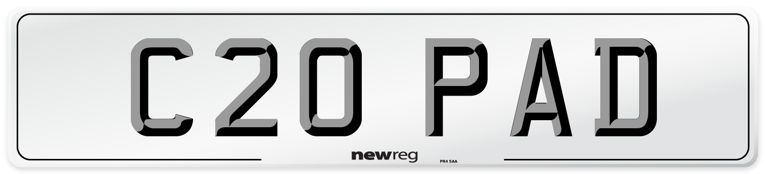 C20 PAD Front Number Plate