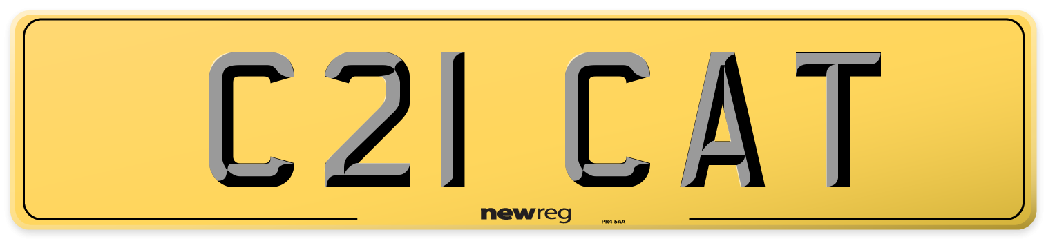 C21 CAT Rear Number Plate