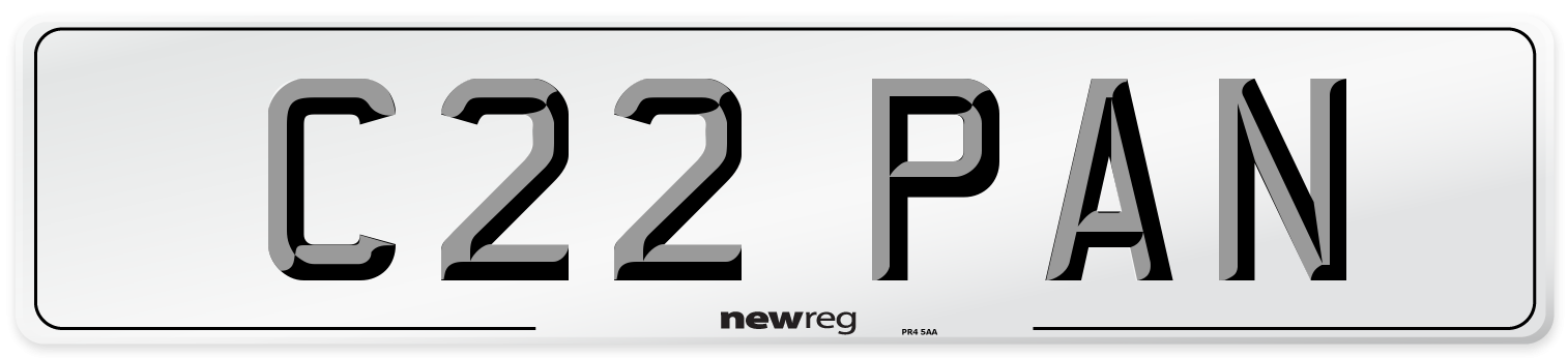 C22 PAN Front Number Plate