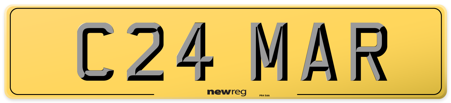 C24 MAR Rear Number Plate