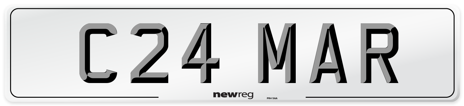 C24 MAR Front Number Plate
