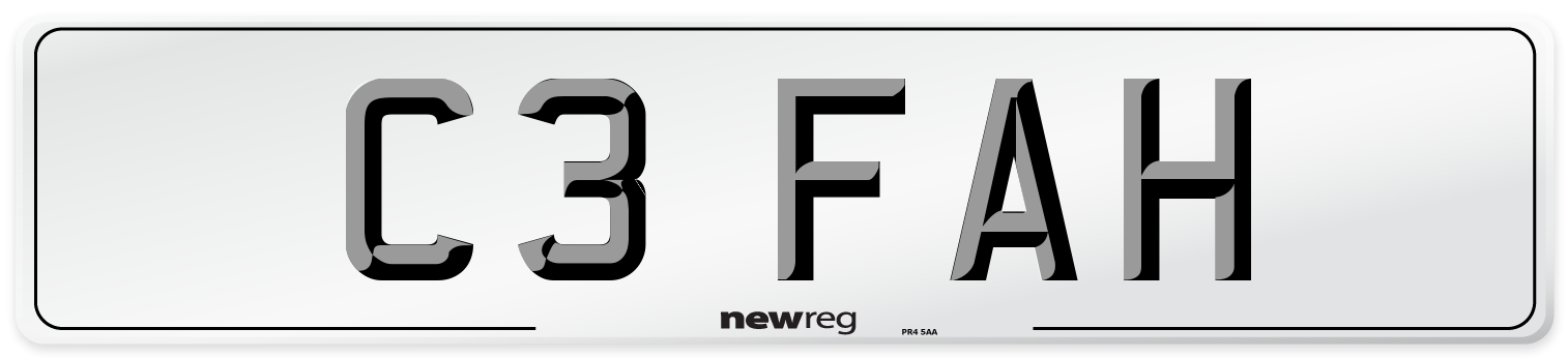 C3 FAH Front Number Plate