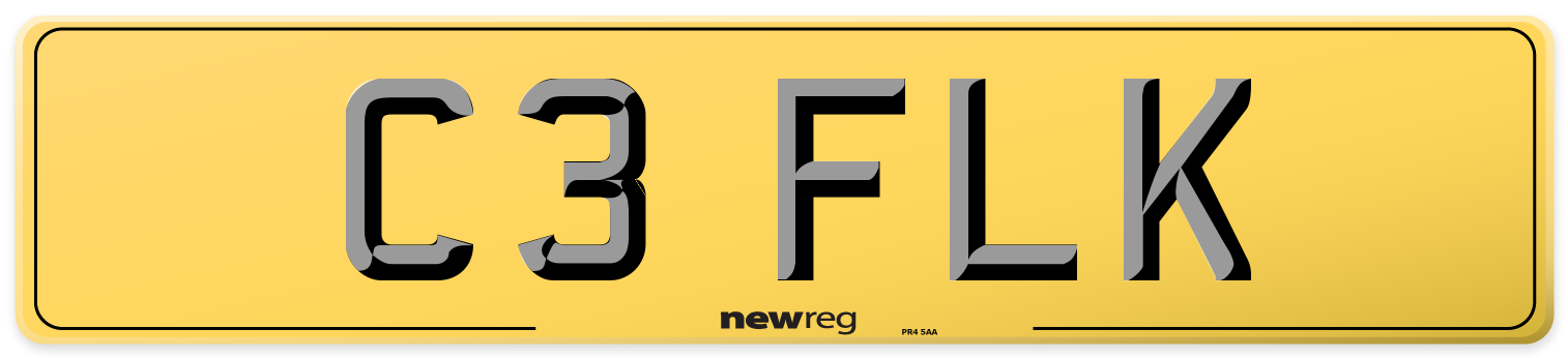 C3 FLK Rear Number Plate
