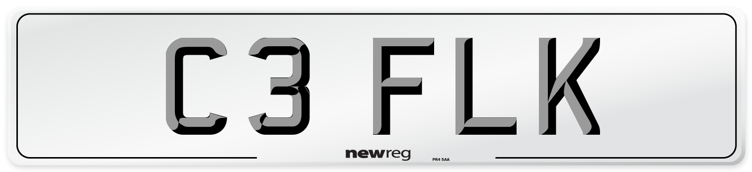 C3 FLK Front Number Plate