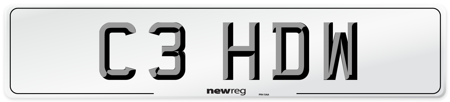 C3 HDW Front Number Plate