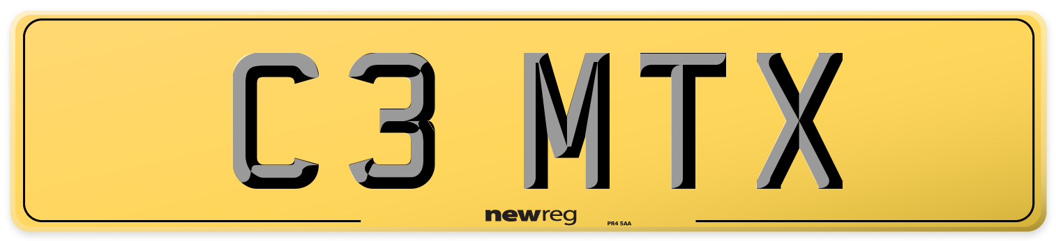 C3 MTX Rear Number Plate