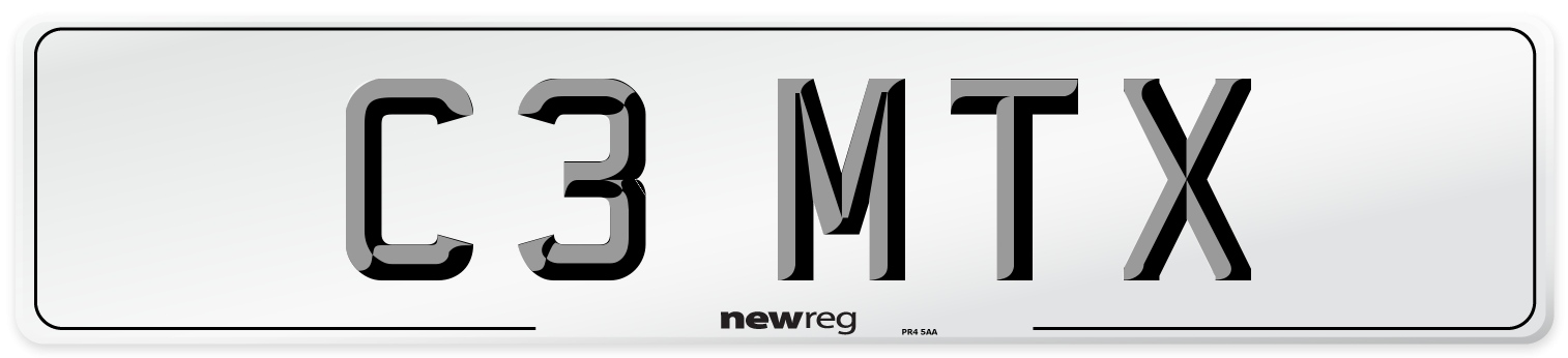 C3 MTX Front Number Plate