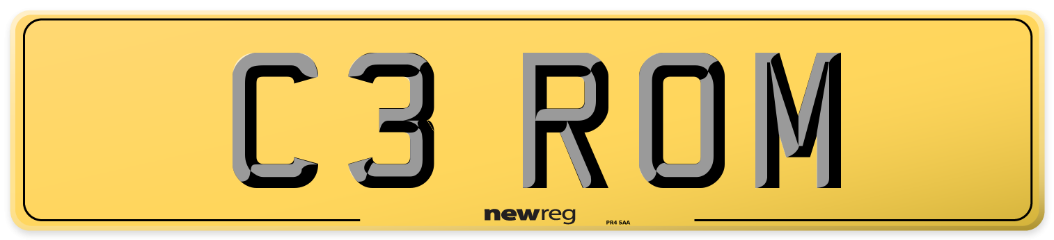 C3 ROM Rear Number Plate