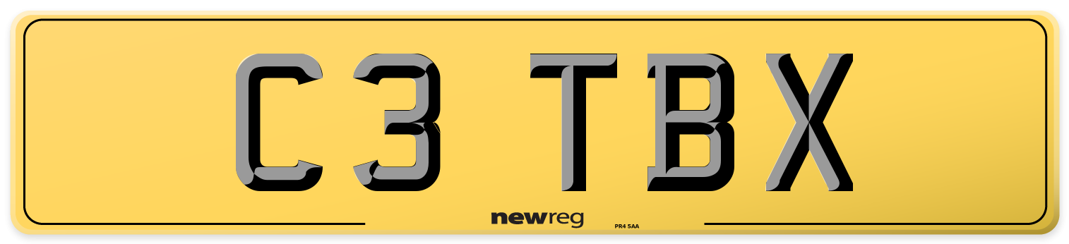 C3 TBX Rear Number Plate