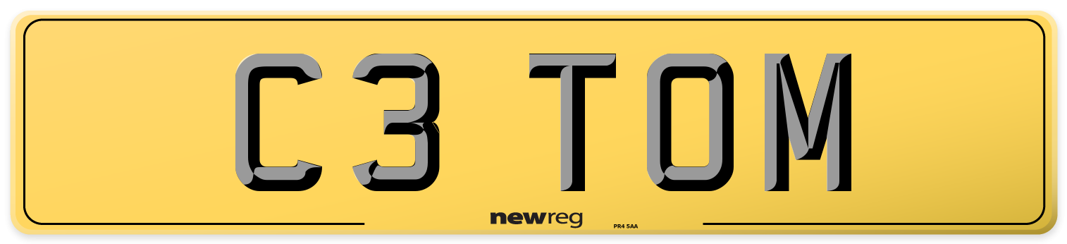 C3 TOM Rear Number Plate