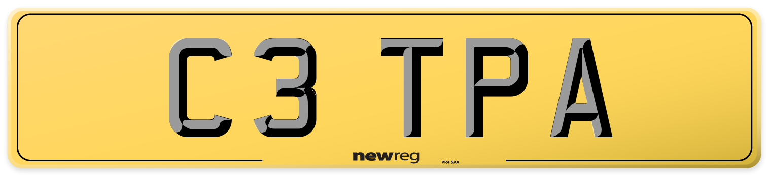 C3 TPA Rear Number Plate