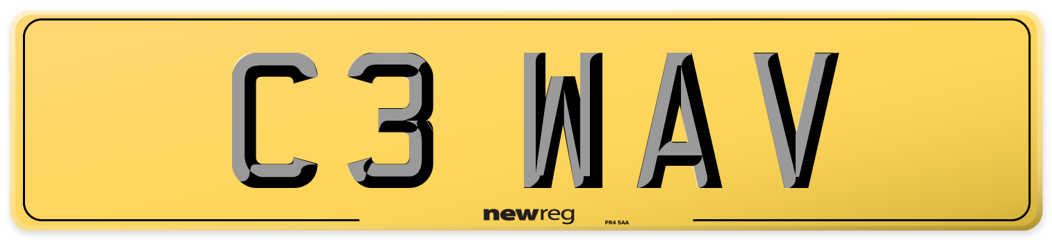 C3 WAV Rear Number Plate