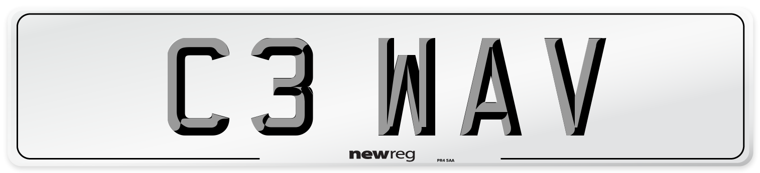 C3 WAV Front Number Plate