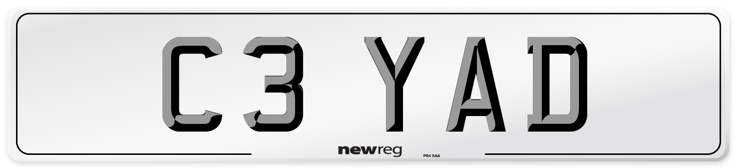 C3 YAD Front Number Plate