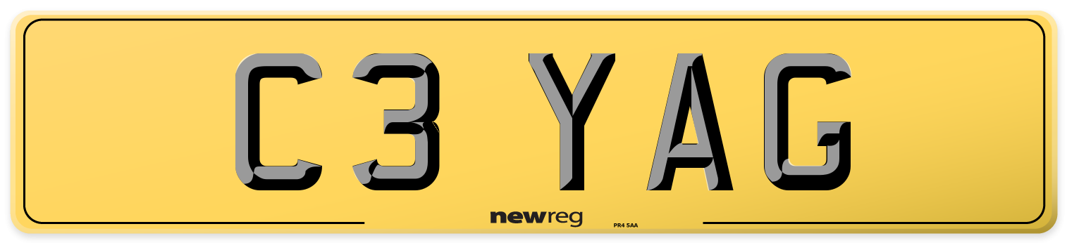 C3 YAG Rear Number Plate