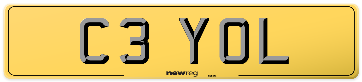 C3 YOL Rear Number Plate