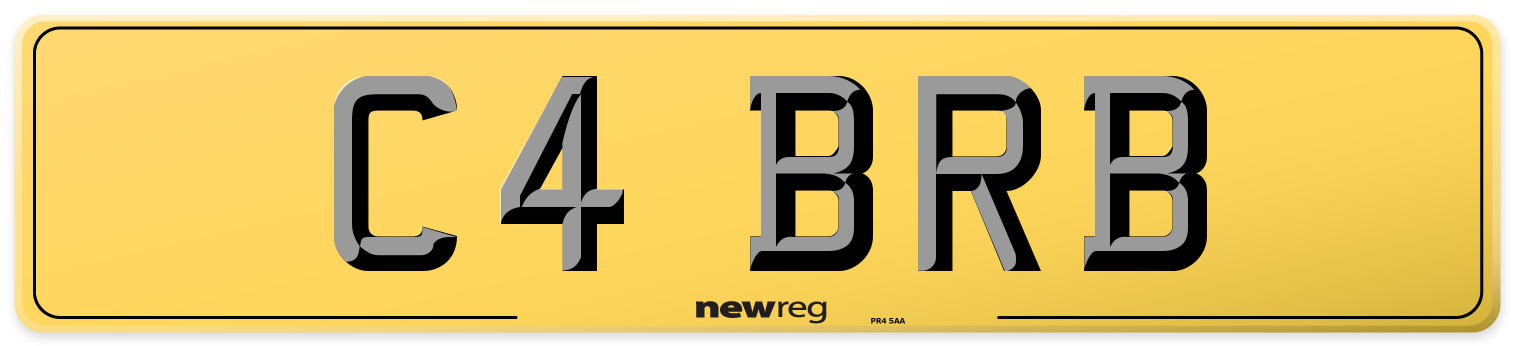 C4 BRB Rear Number Plate