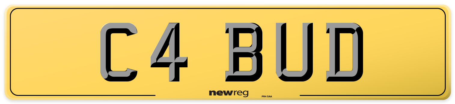 C4 BUD Rear Number Plate