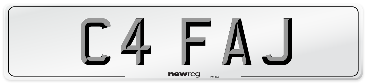 C4 FAJ Front Number Plate