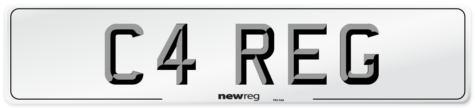 C4 REG Front Number Plate